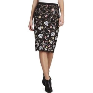 BCBGMaxAzria Irisa Embroidered Lace Pencil Skirt
